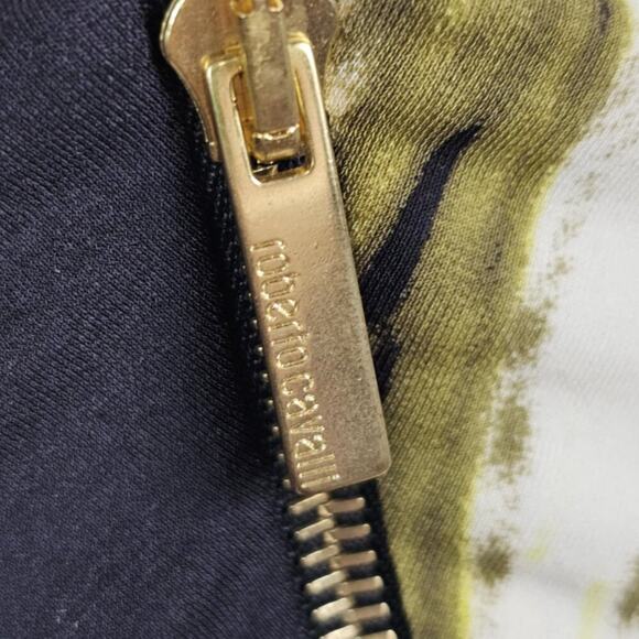 Roberto Cavalli Vintage Knee Length Skirt Signed Print Green Black Size S - Picture 9 of 14